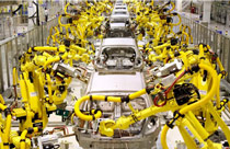 Industrial robots at Hyundai plant