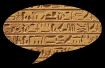 Speech bubble with hieroglyphs 