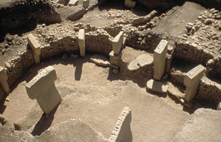 looking down on the Gobekli Tepe excavation