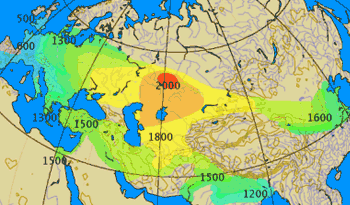 map showing the spread of the chariot