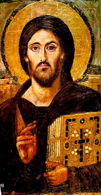 Icon of Jesus with book