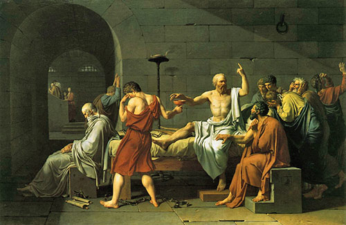 Painting of the death of Socrates