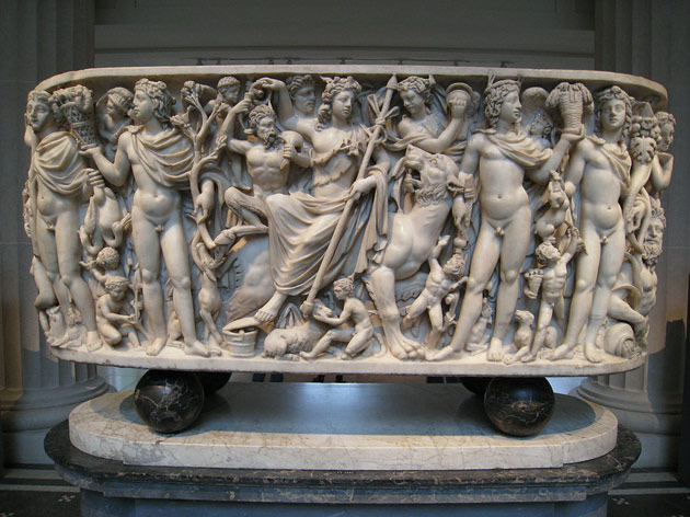 Procession on a marble sarcophagus.