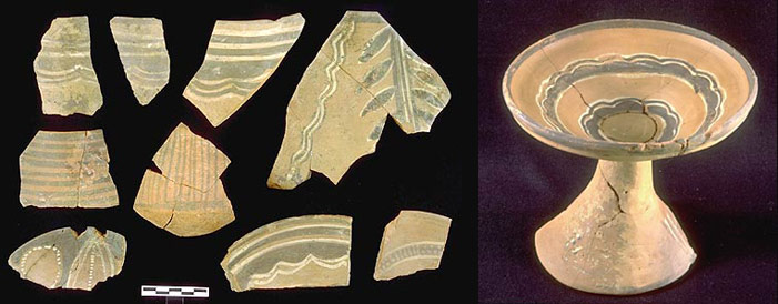 Harappan pottery fragment and dish