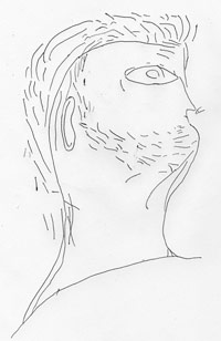 Crude drawing of a human head