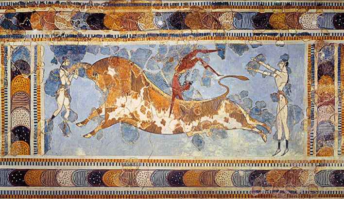 The Bull-Leaping Fresco from the Great Palace at Knossos, Crete