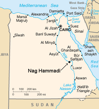map of the location of Nag Hammadi