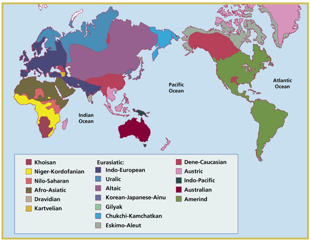 Language Families Map
