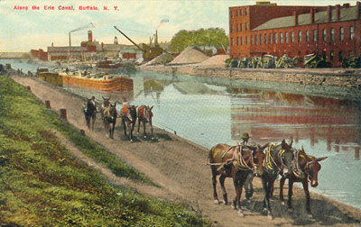 old postcard of the Erie Canal