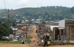 a town with dirt streets in Uganda