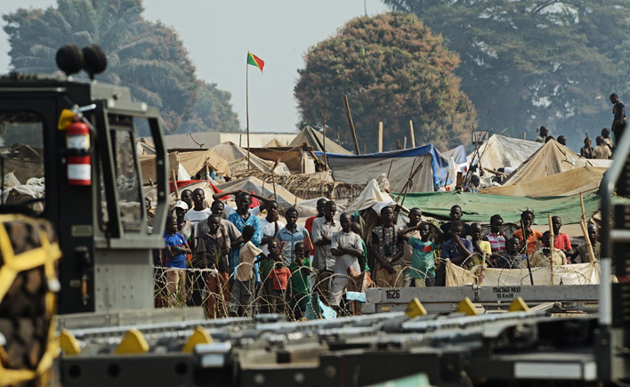 Camps of refugees of the fighting in the Central African Republic