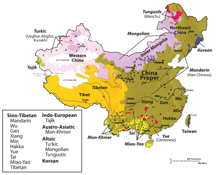 China Ethnolinguistic Map