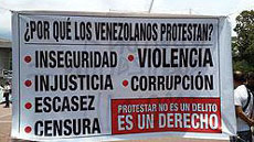 Protest sign in Venezuela