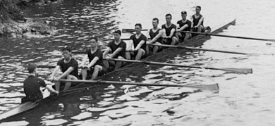 team of people rowing