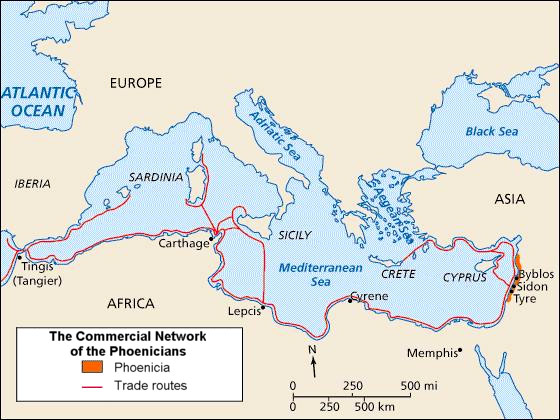 Phoenician Trade map