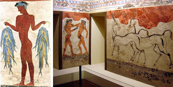 frescoes from Akrotiri, Thera: The fisherman & boxing boys or girls