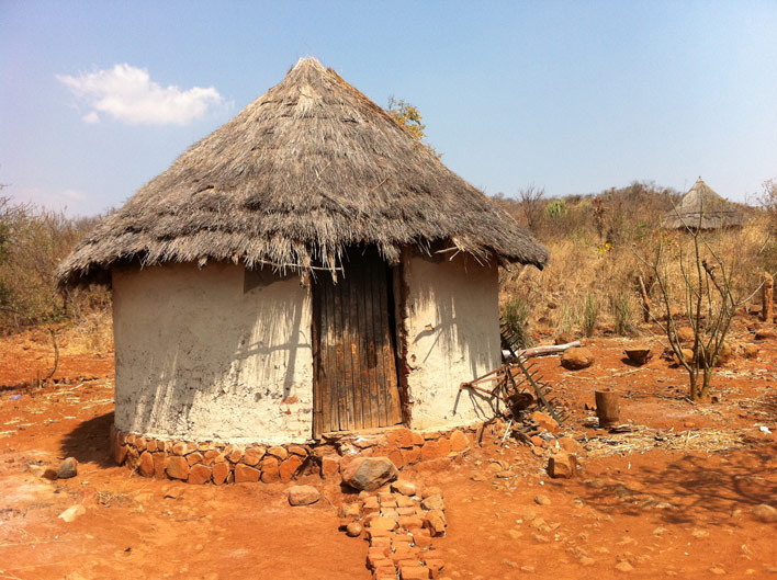 Typical hut in Zimbabwe