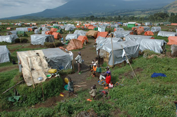 Refugee camp in the Democratic Republic of the Congo