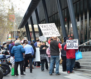 anti-vaxxers protesting in Melborne