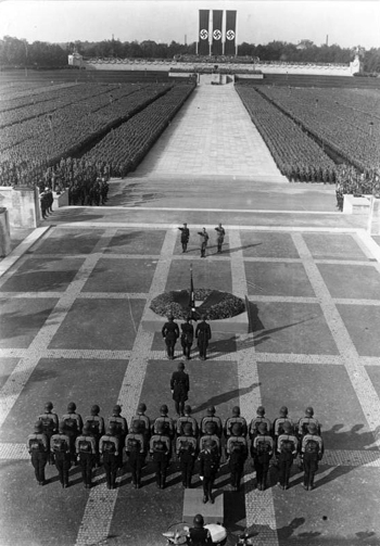 The Totenehrung, honoring of the dead, at the 1934 Nuremberg Rally.