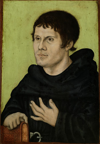 painting of Martin Luther holding a bible