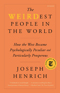 The WEIRDest People in the World book cover: orange background with text