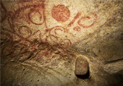 Ancient cave painting in Malta