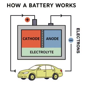 How a battery works diagram