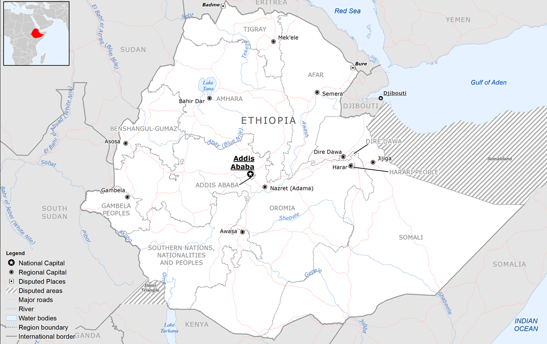 Map of Ethiopia