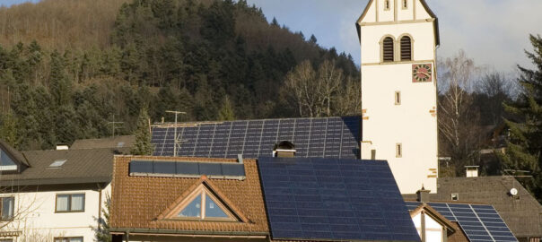 Window on Creation. Solar powered Lutheran church. Schonau, southern Germany.