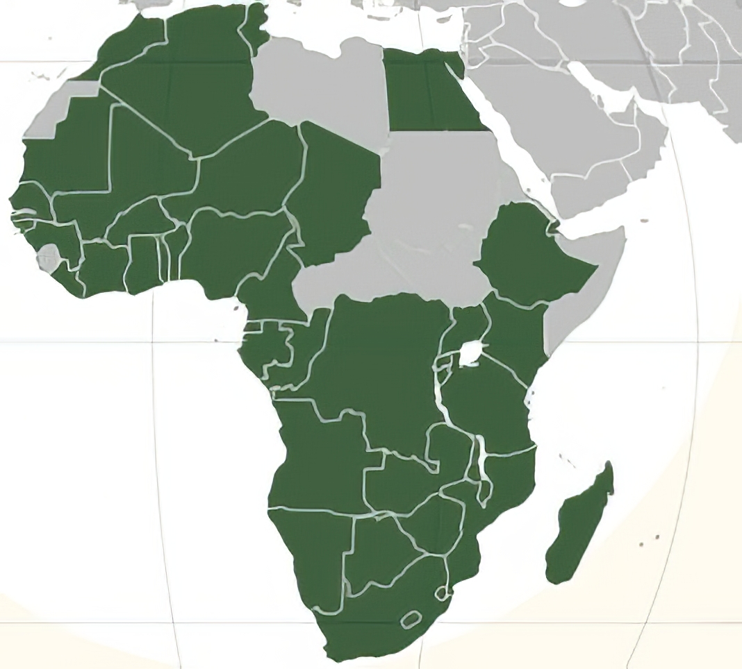 Map of Africa showing EU investment in green projects.