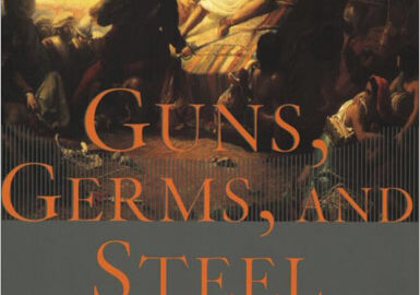 The cover of Jared Diamond's book 'Guns, Germs and Steel: The Fates of Human Societies."