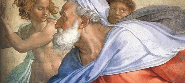 A painting showing the Jewish prophet Ezekiel.