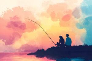 An image depicting the traditional story of 'The Fisherman and His Wife.'