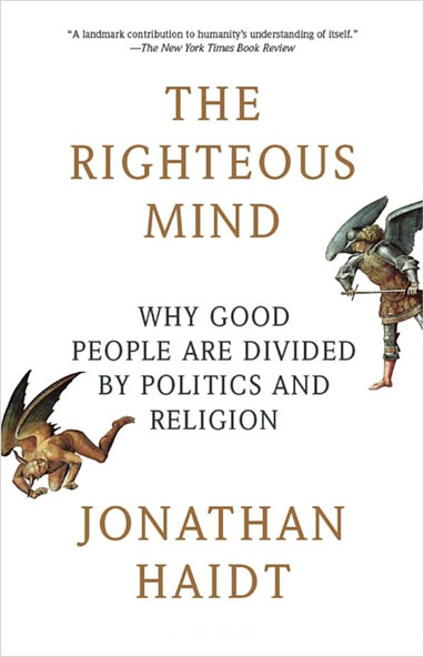 The cover to Jonathan Haidt's book, 'The RIghteous Mind'.