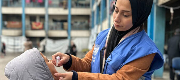 child getting polio vaccination
