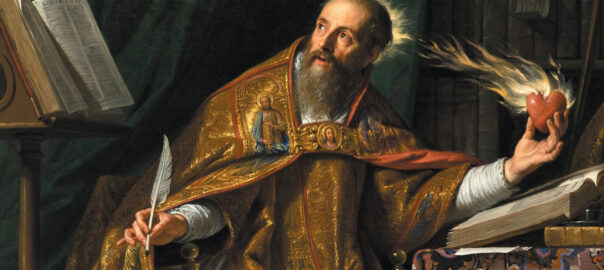 Saint Augustine of Hippo receiving the Most Sacred Heart of Jesus, painting by Philippe de Champaigne, 17th century