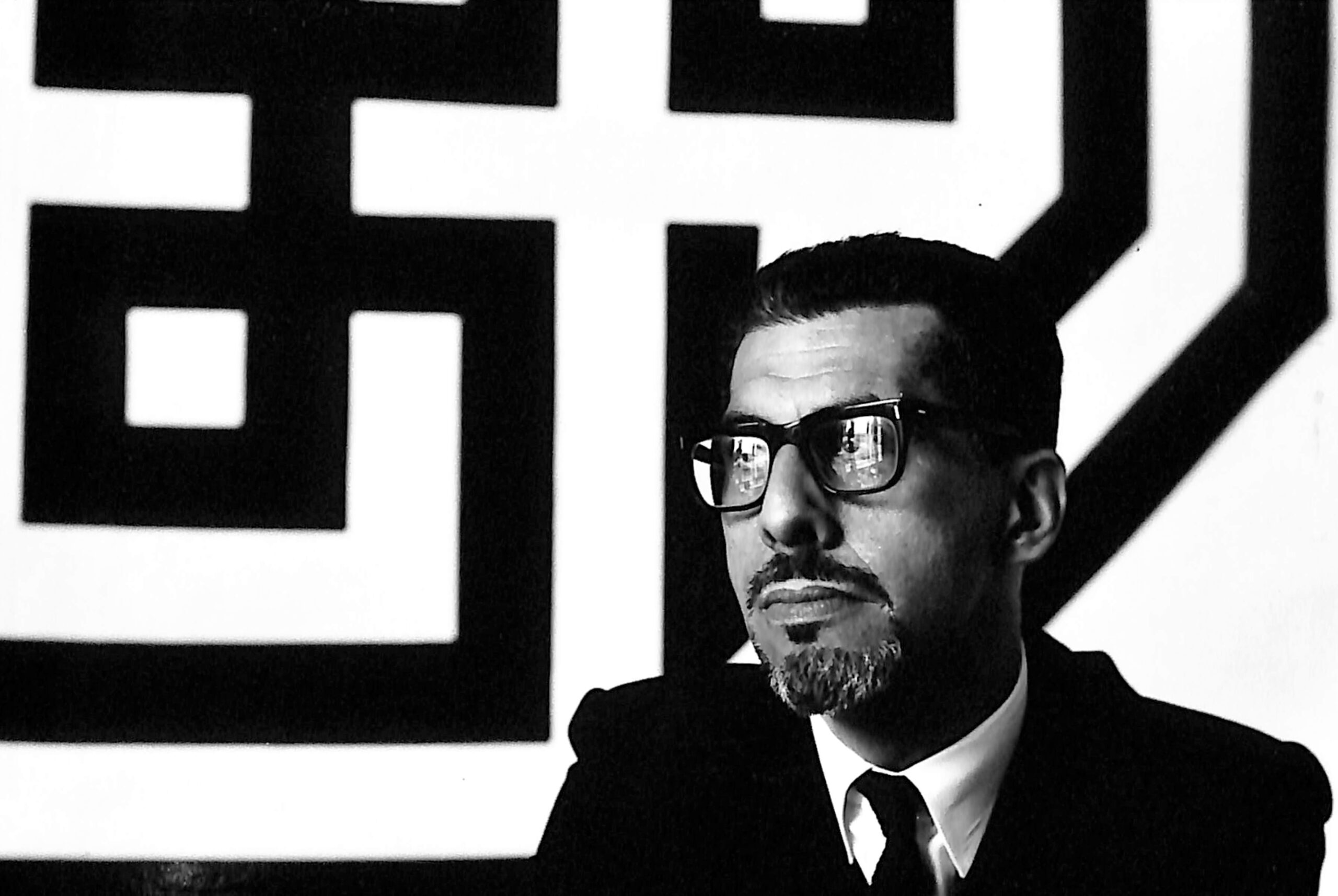 A photo portrait of the Afghan author Idries Shah.